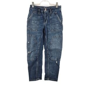 PILCRO The Wanderer Denim Utility Jeans Women's Size 28 Distressed Cropped